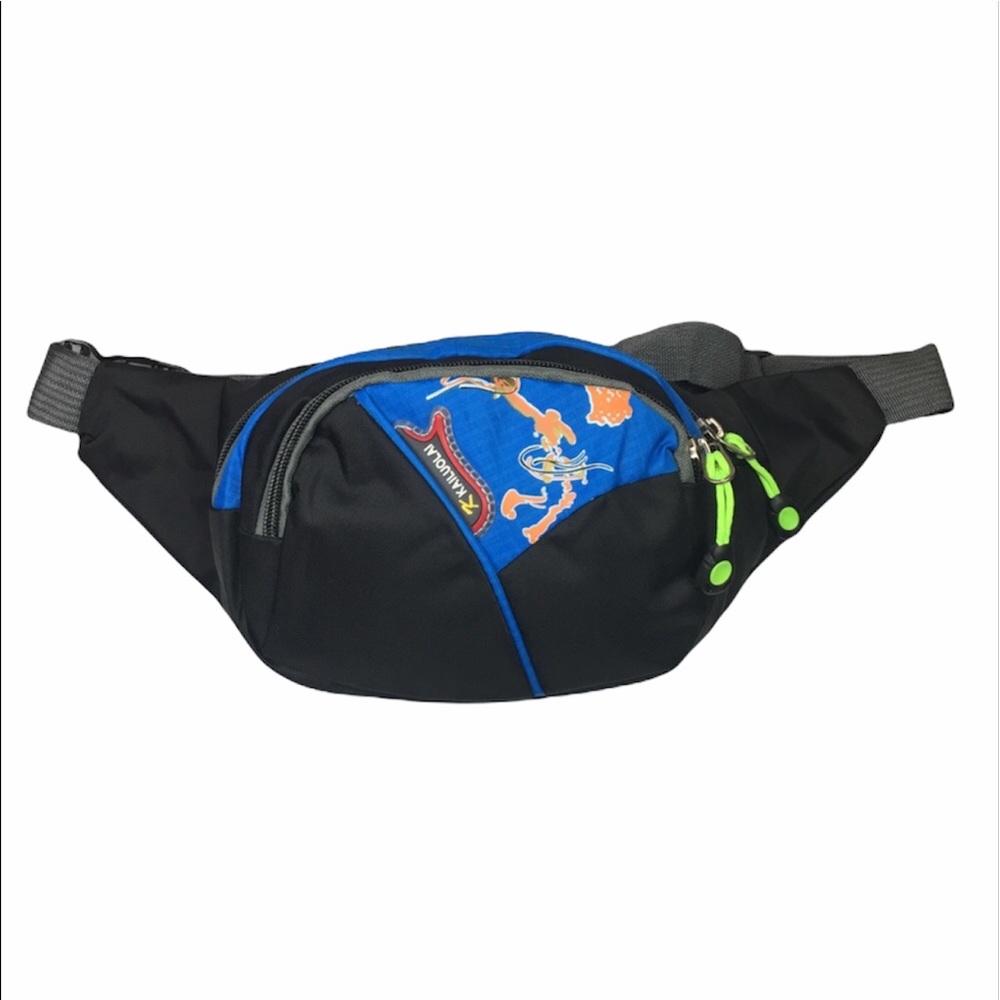 Kailuolai nylon 3 compartment fanny pack waist bag